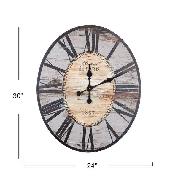 29" Oval Distressed Wood Wall Clock Bed Bath & Beyond 31273150